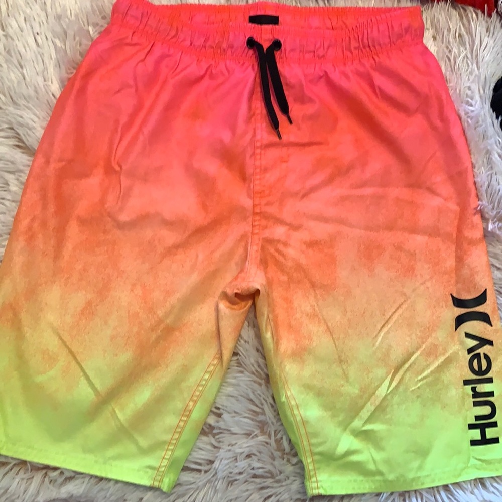 Big boys ‘Hurley’ swim shorts in Neon